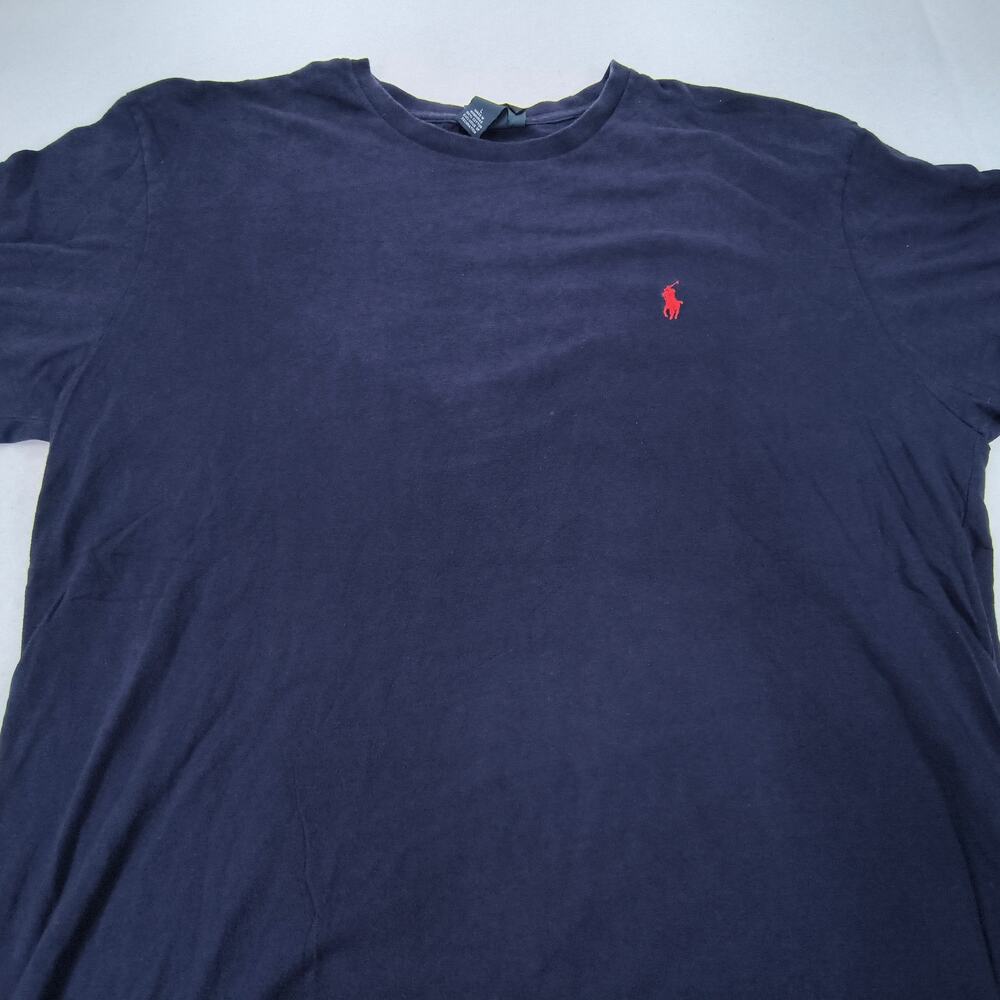 Polo By Ralph Lauren Casual Crew Neck Short Sleeve Shirt Mens Size L Navy Blue